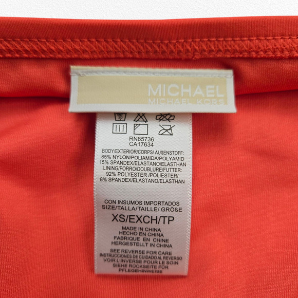 Michael Michael Kors Coral Orange Pink Solid Swimsuit Bikini Bottom Size XS - Picture 5 of 8